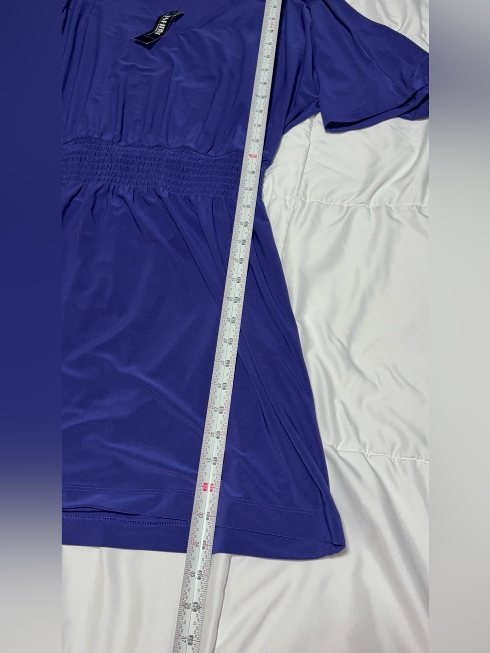 NWT WHBM Kimono Sleeve Smocked Waist Dress in Midnight Indigo - Size Small - Picture 5 of 9